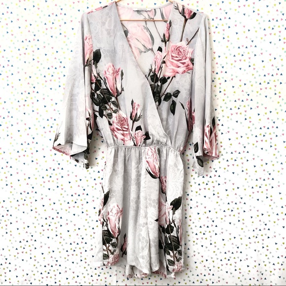 Glamorous Pants - Glamorous || blue + pink floral romper - small